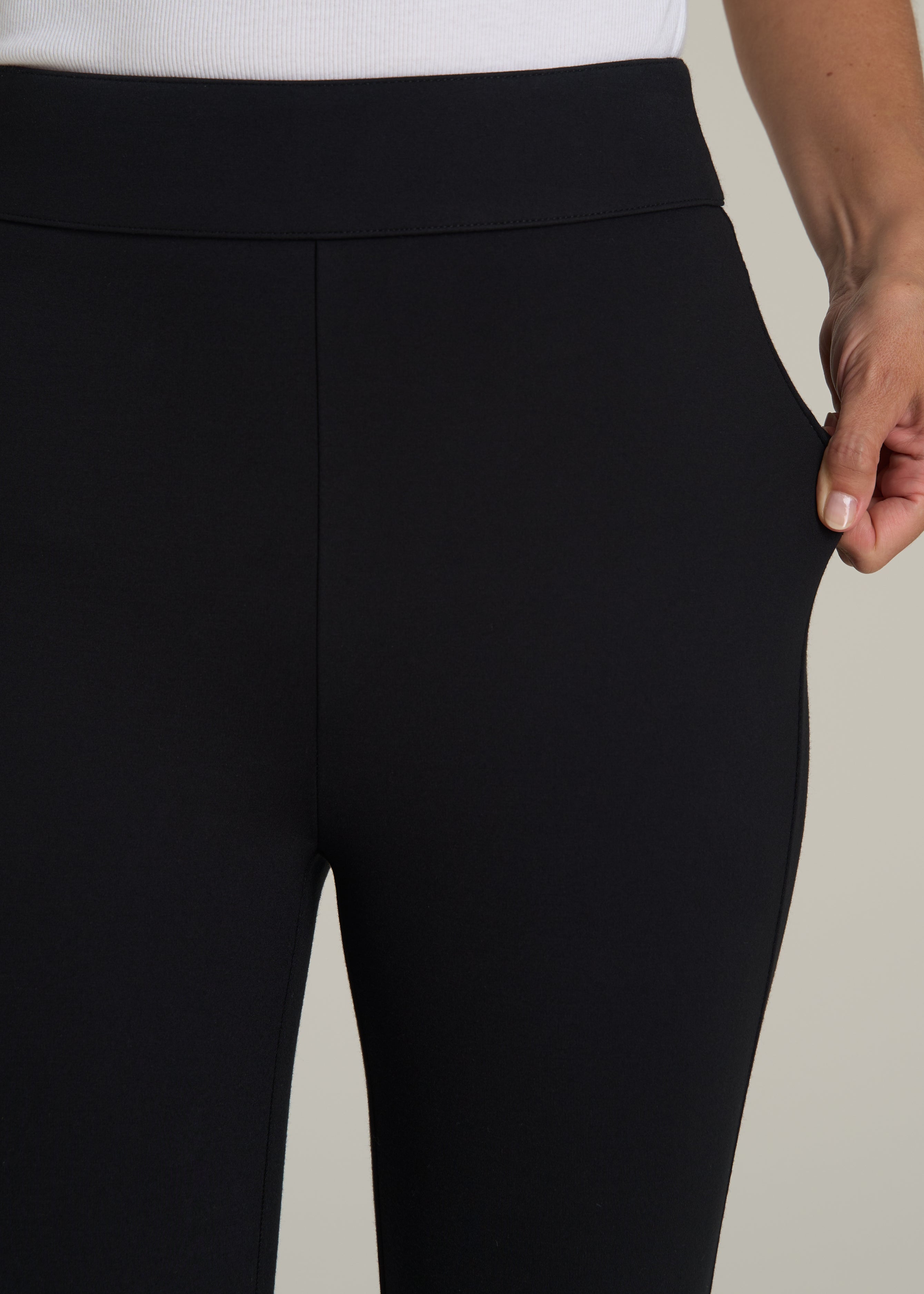 Soft Flex Ponte Stirrup Pants  for Tall Women in Black