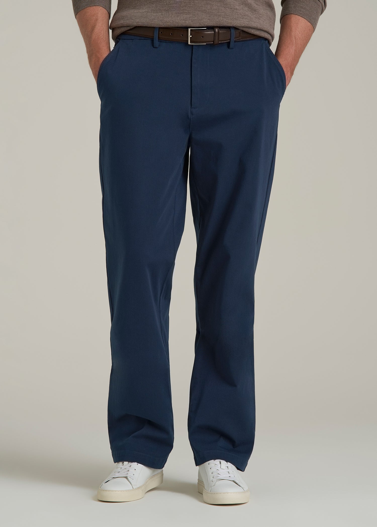 4 Way Stretch Commuter RELAXED Chino Pants for Tall Men in Navy Blue