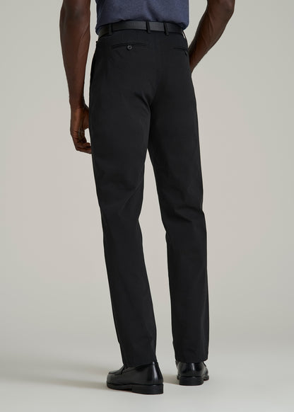 4 Way Stretch Commuter STRAIGHT Leg Chino Pants for Tall Men in Black