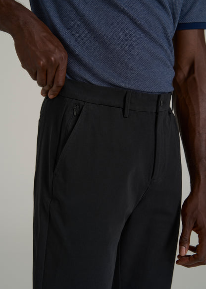 4 Way Stretch Commuter STRAIGHT Leg Chino Pants for Tall Men in Black