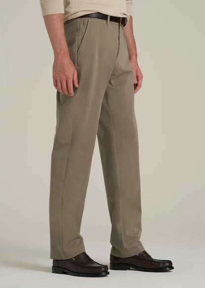 4 Way Stretch Commuter Straight Chino Pants in Dusty Khaki
