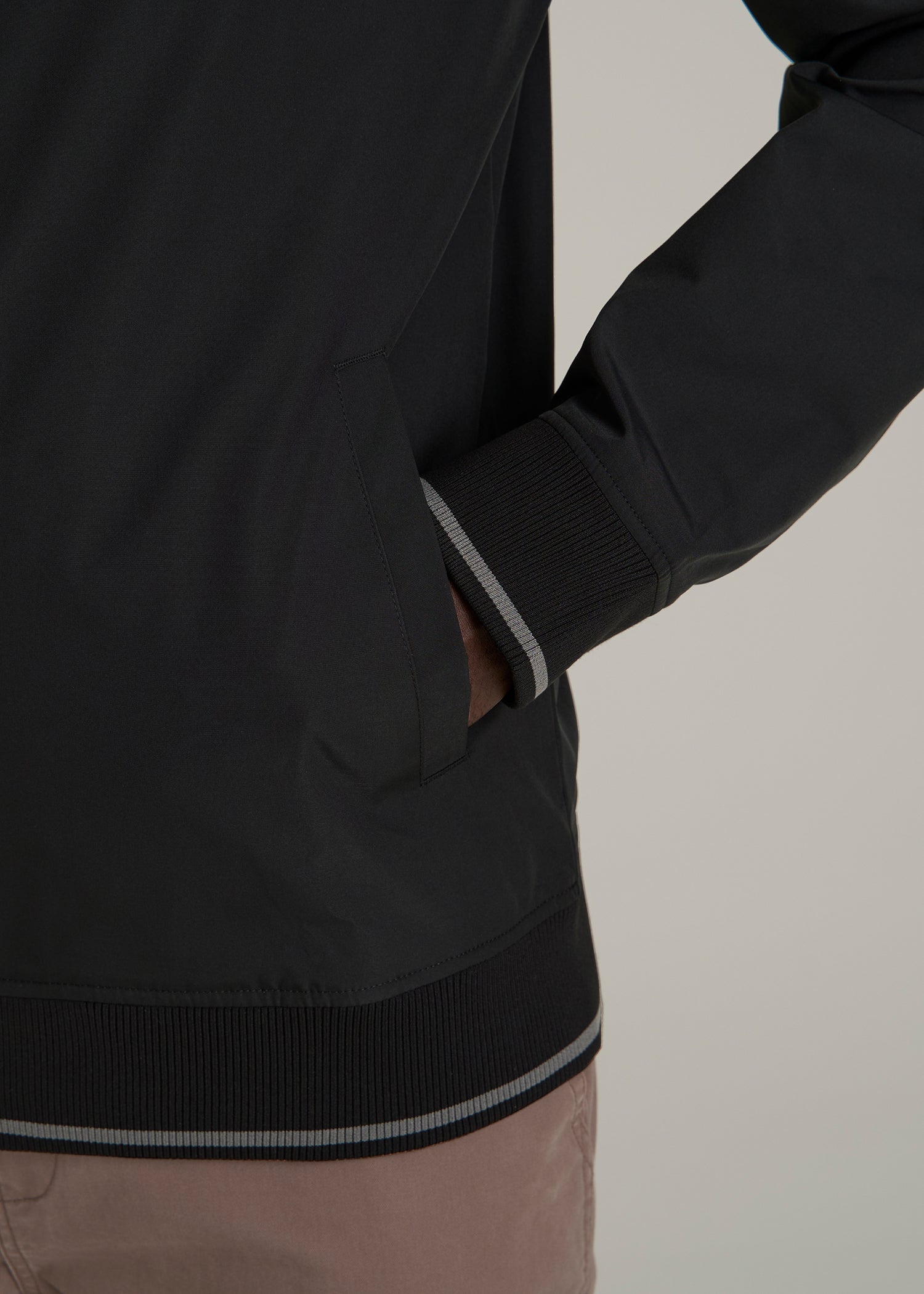 A.T. Bomber Jacket for Tall Men in Black