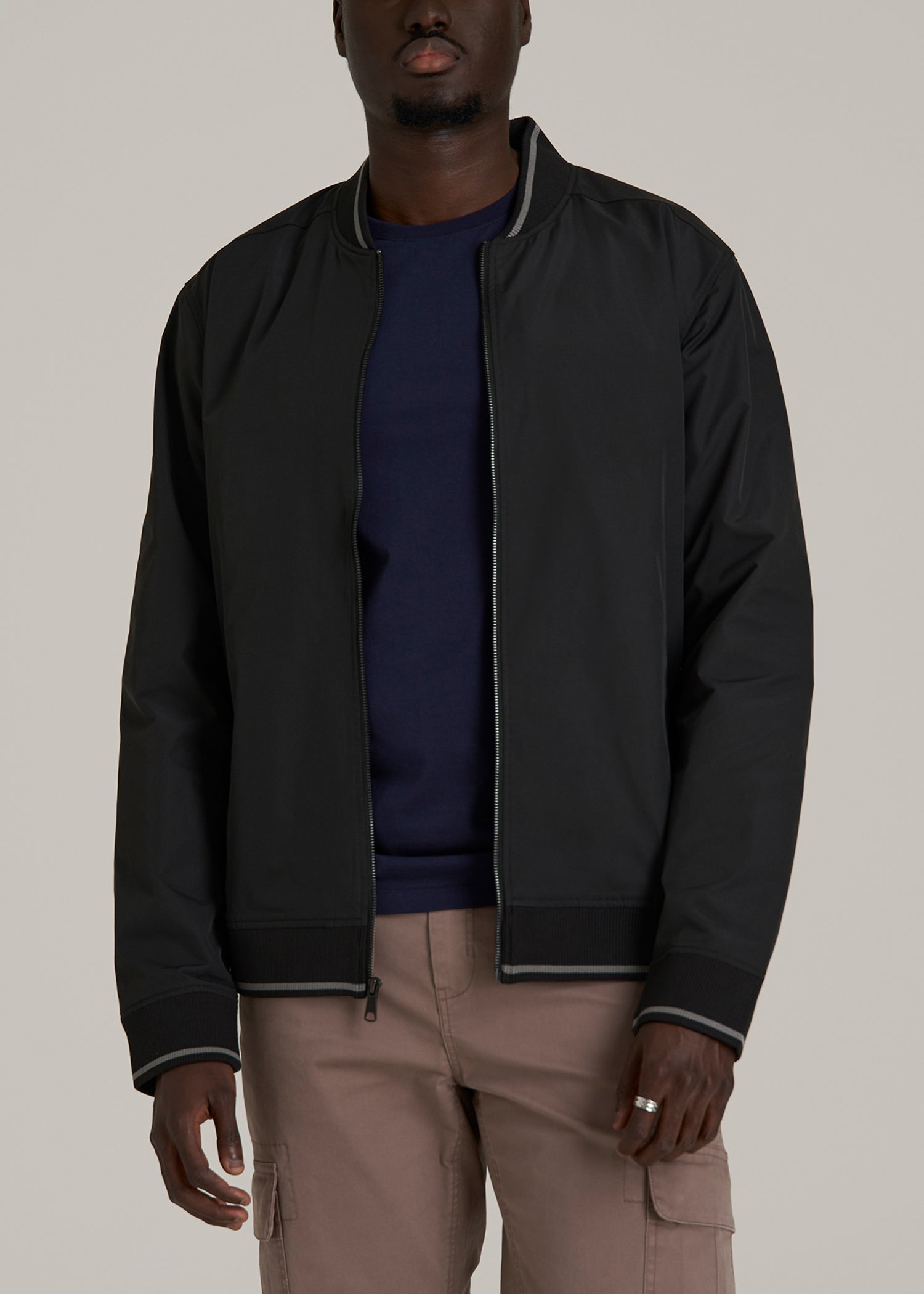A.T. Bomber Jacket for Tall Men in Black