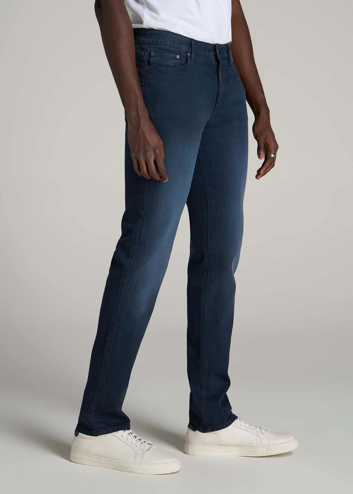 Dylan Slim Fit Jeans for Tall Men in Faded Blue Black