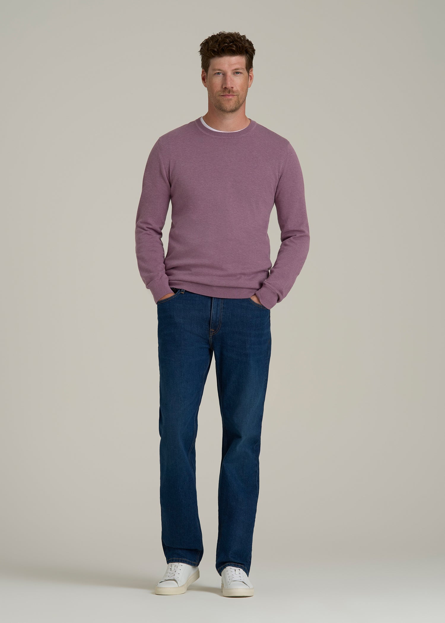 Everyday Crewneck Tall Men's Sweater in Grapeade