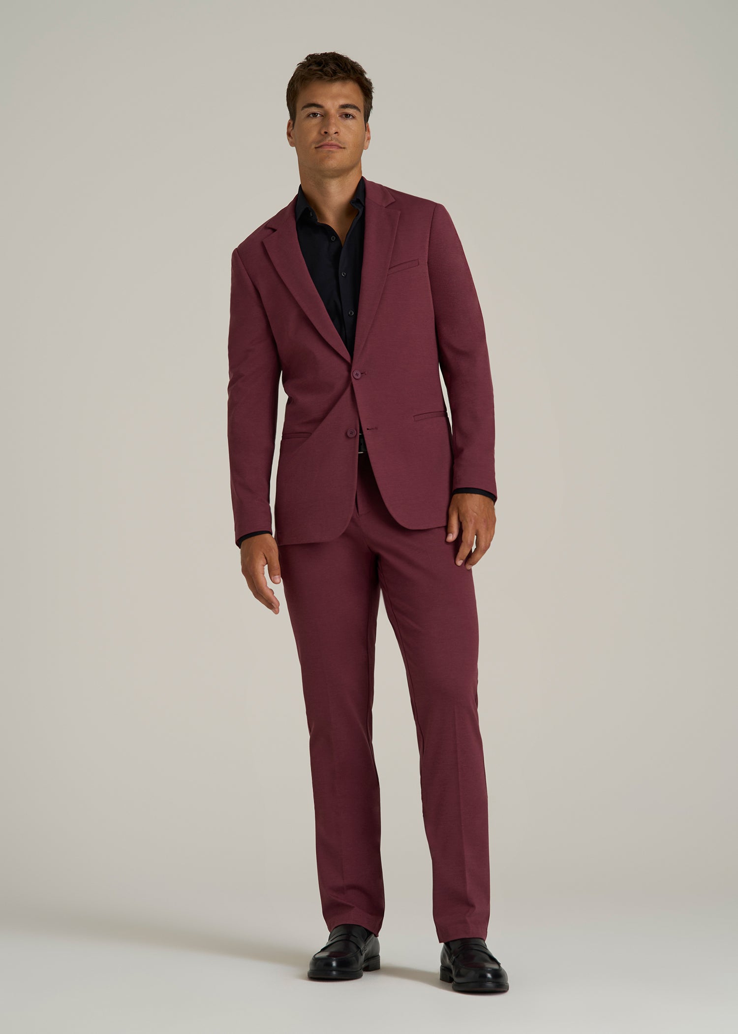 Flex Tech Suit Jacket for Tall Men in Tawny Port Nailhead