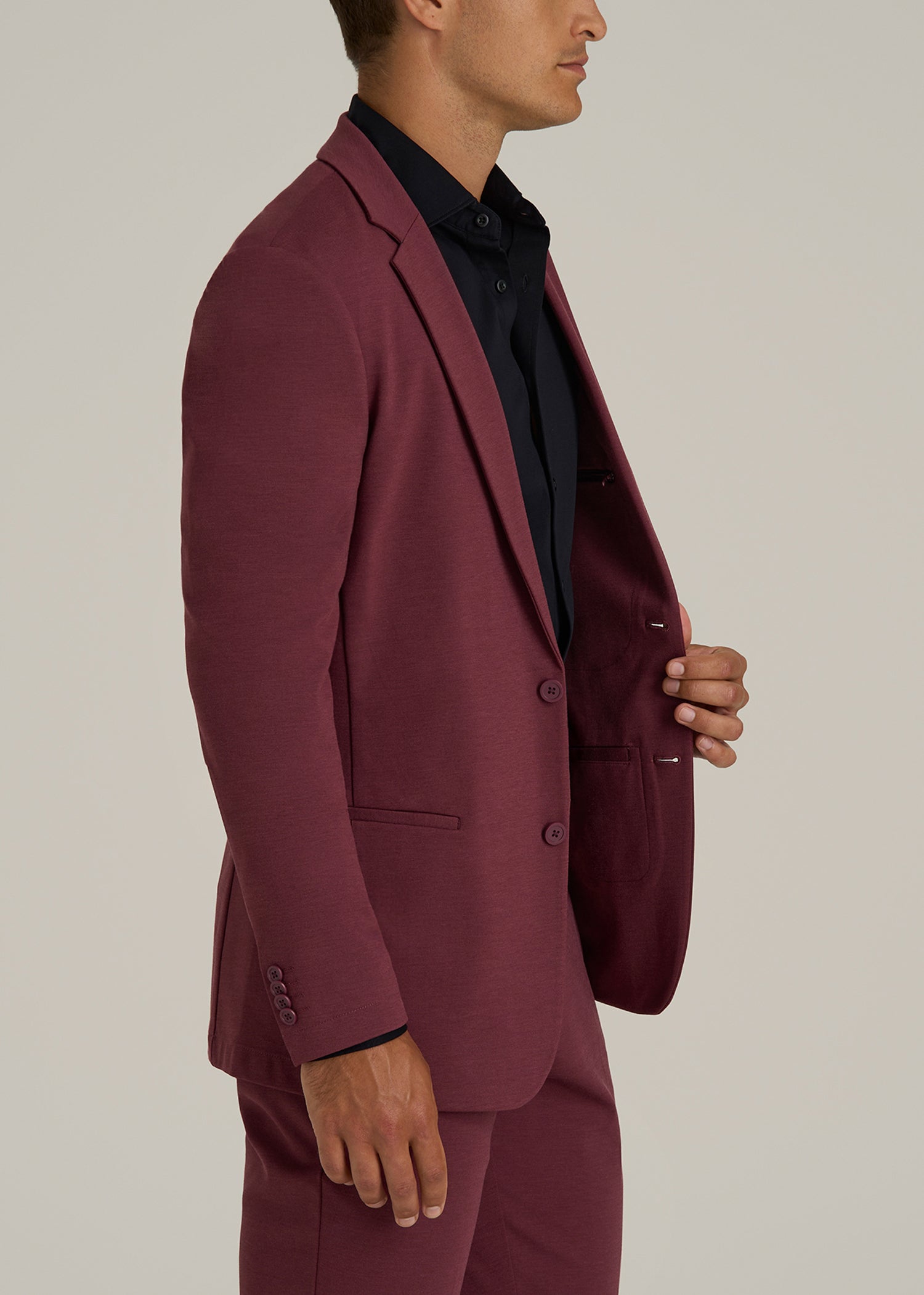 Flex Tech Suit Jacket for Tall Men in Tawny Port Nailhead