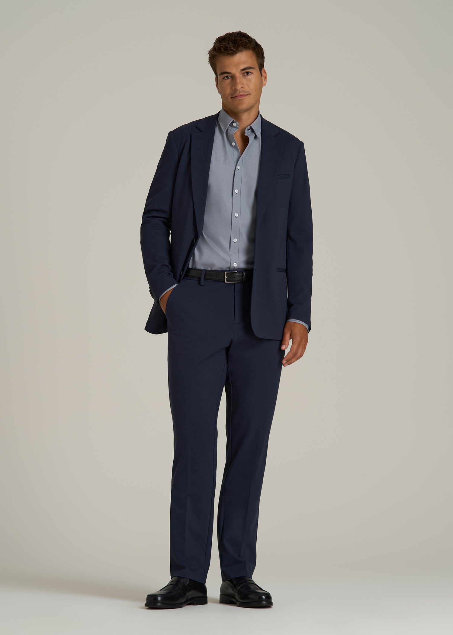 Flex Tech Suit Pants for Tall Men in Navy