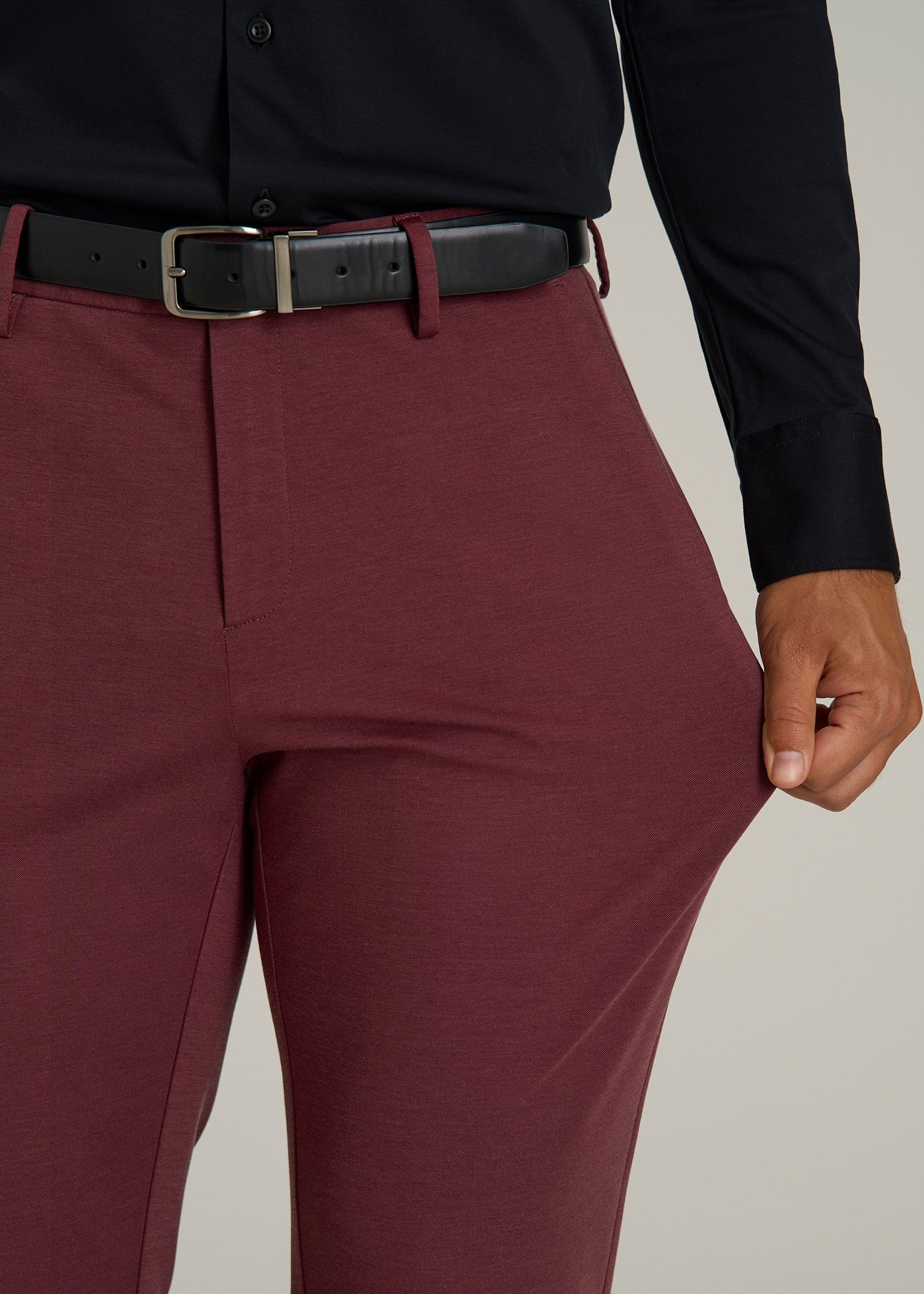 Flex Tech Suit Pants for Tall Men in Tawny Port Nailhead