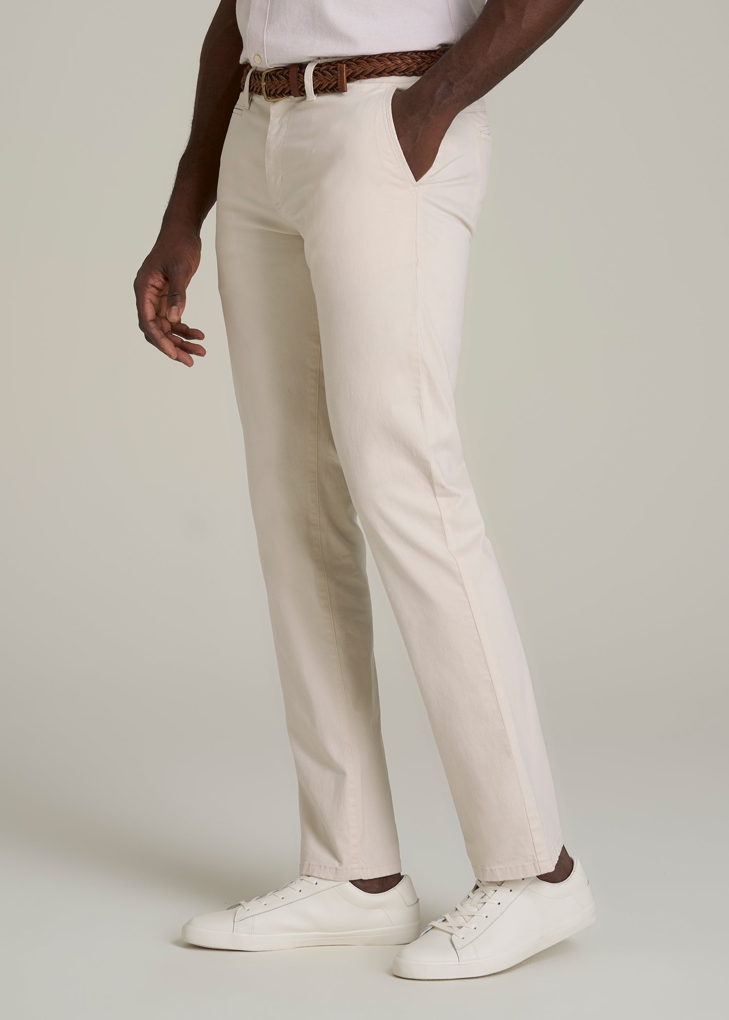 J1 STRAIGHT Leg Chinos for Tall Men in Chalk