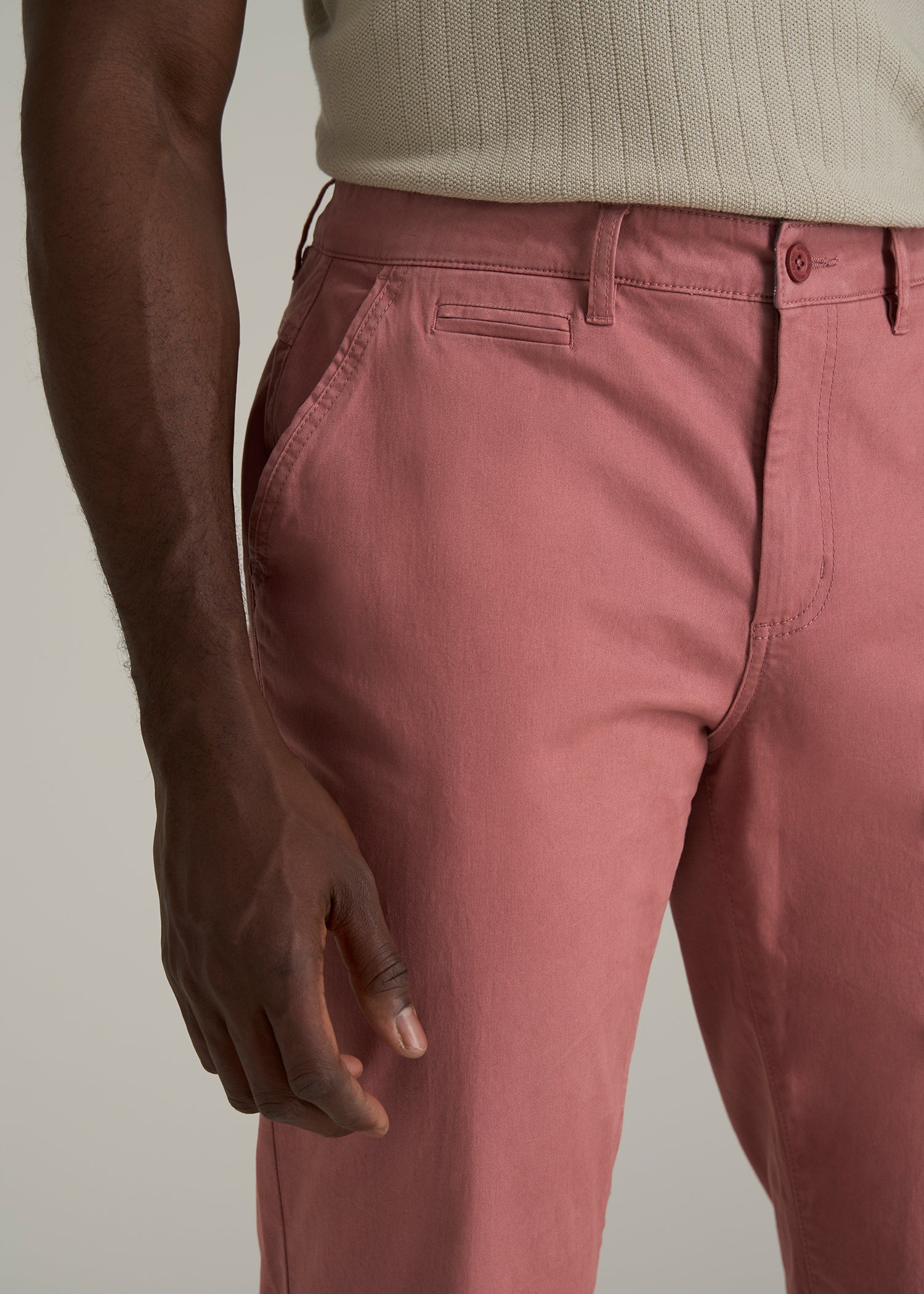 Mason Relaxed Chinos for Tall Men in Withered Rose