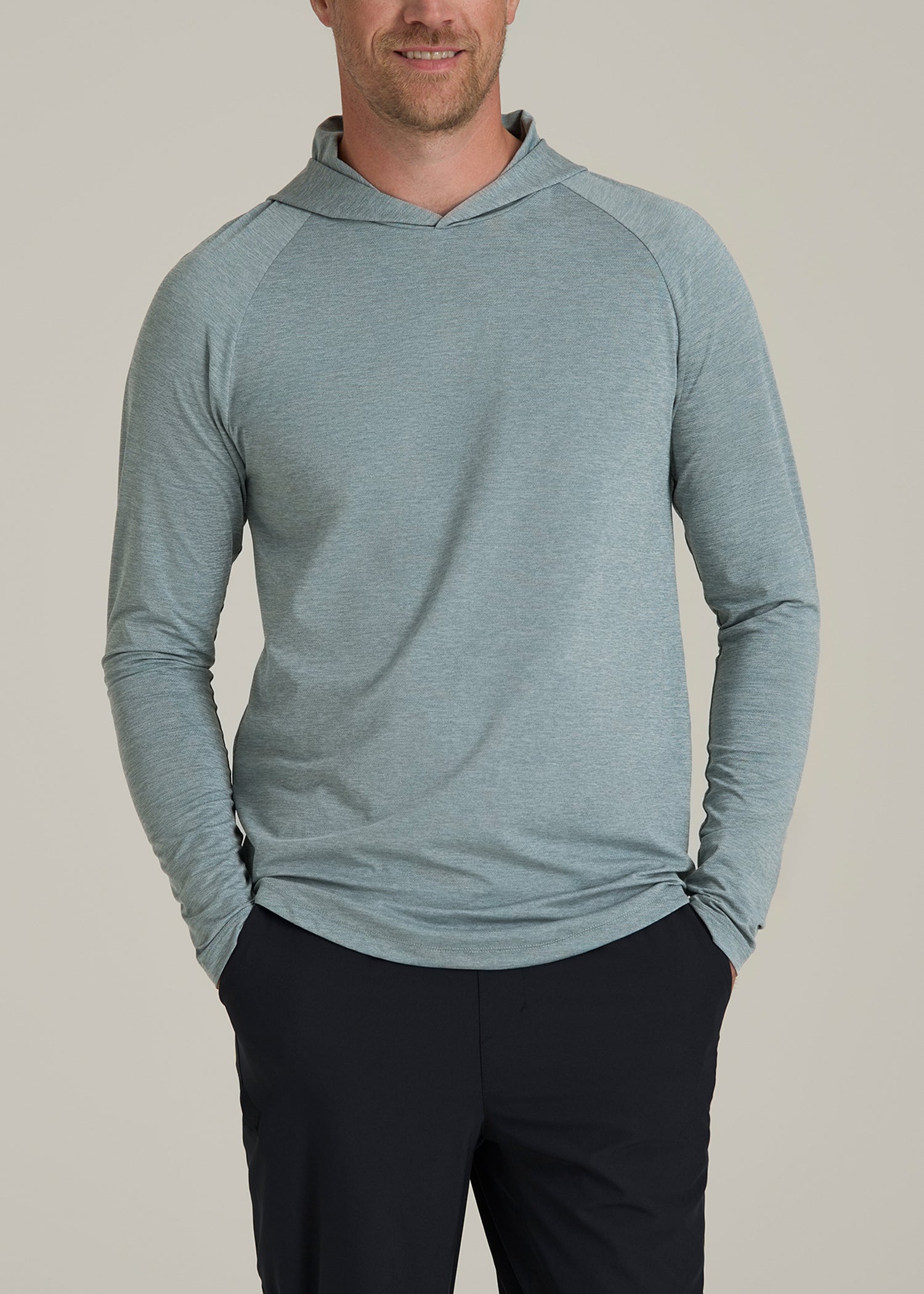 A.T. Performance Training Hoodie for Tall Men in Trooper Space Dye