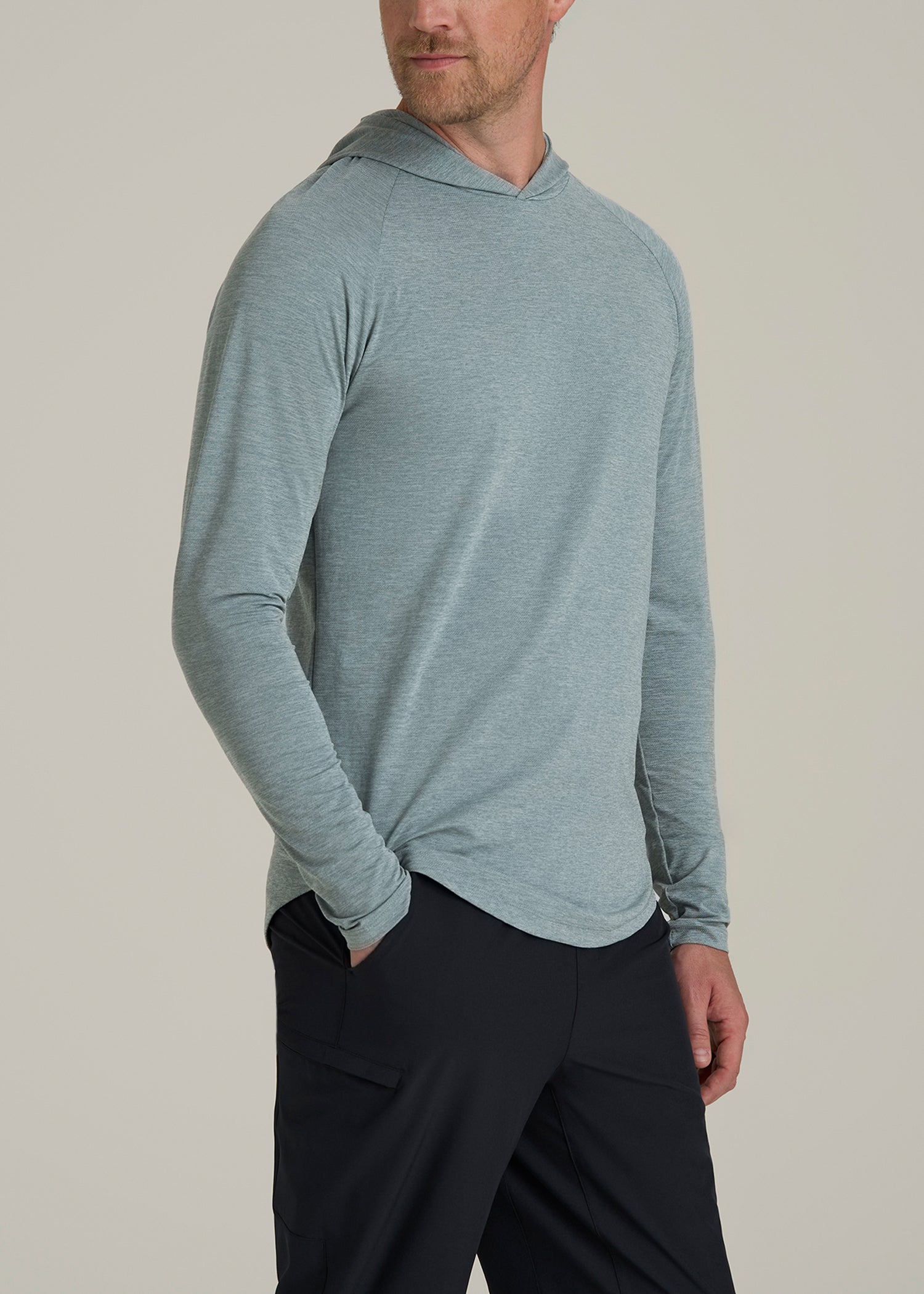 A.T. Performance Training Hoodie for Tall Men in Trooper Space Dye