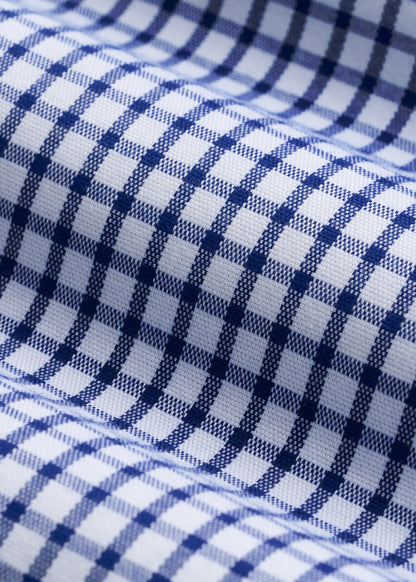 Oskar Button-Up Dress Shirt for Tall Men in Bright Blue Grid