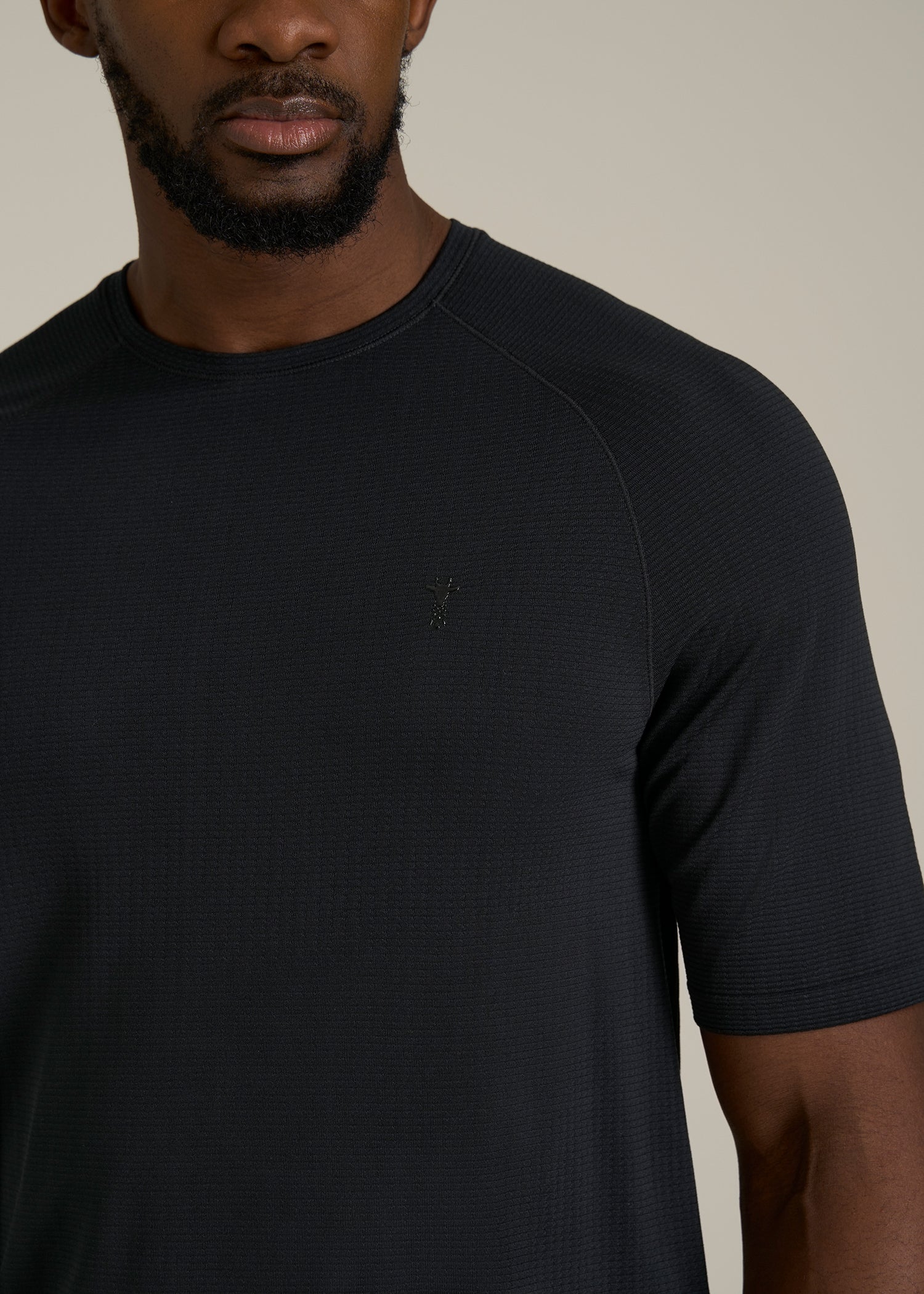 Vented Training Top for Tall Men in Black