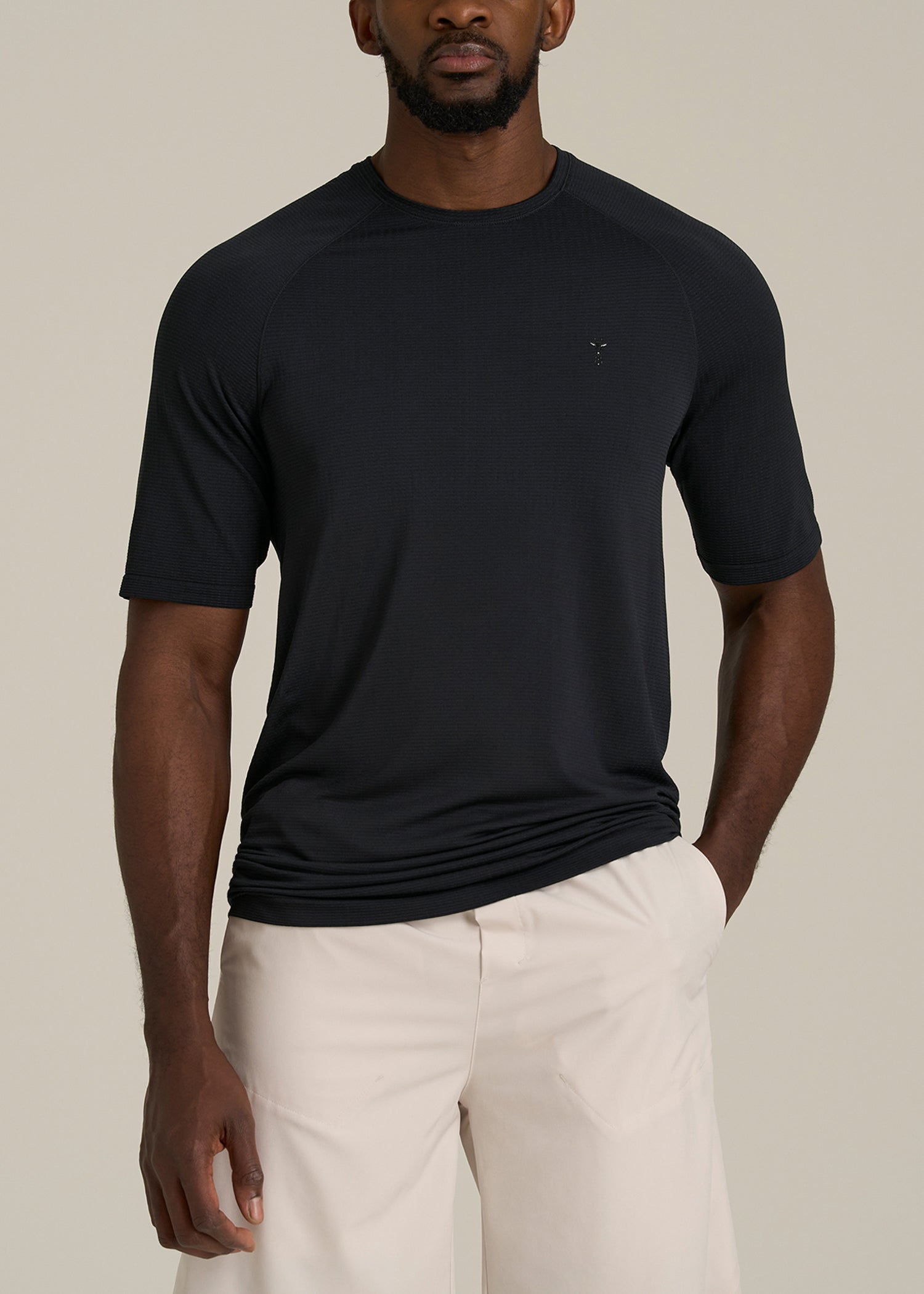 Vented Training Top for Tall Men in Black