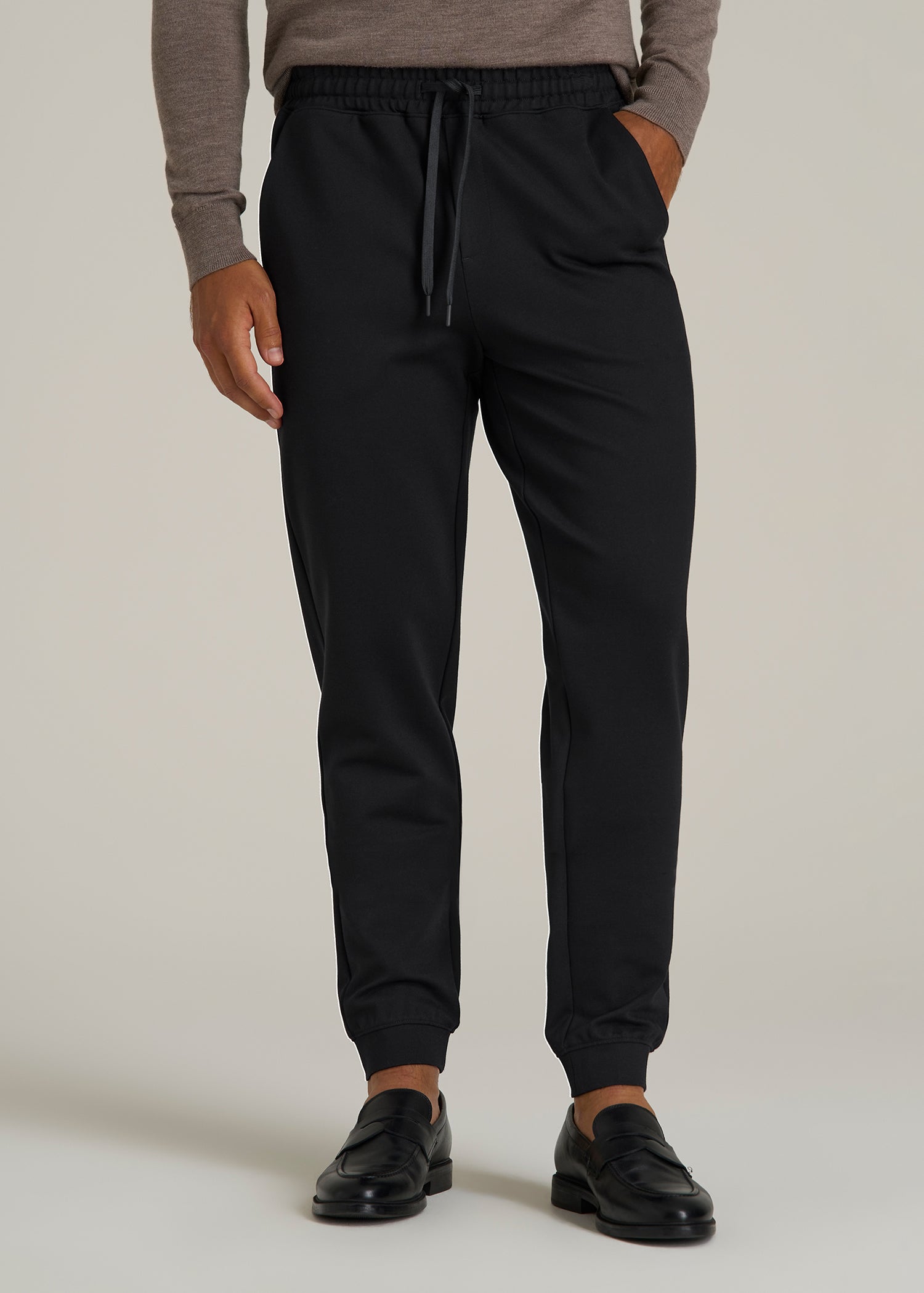 Soft Flex Ponte Jogger for Tall Men in Black