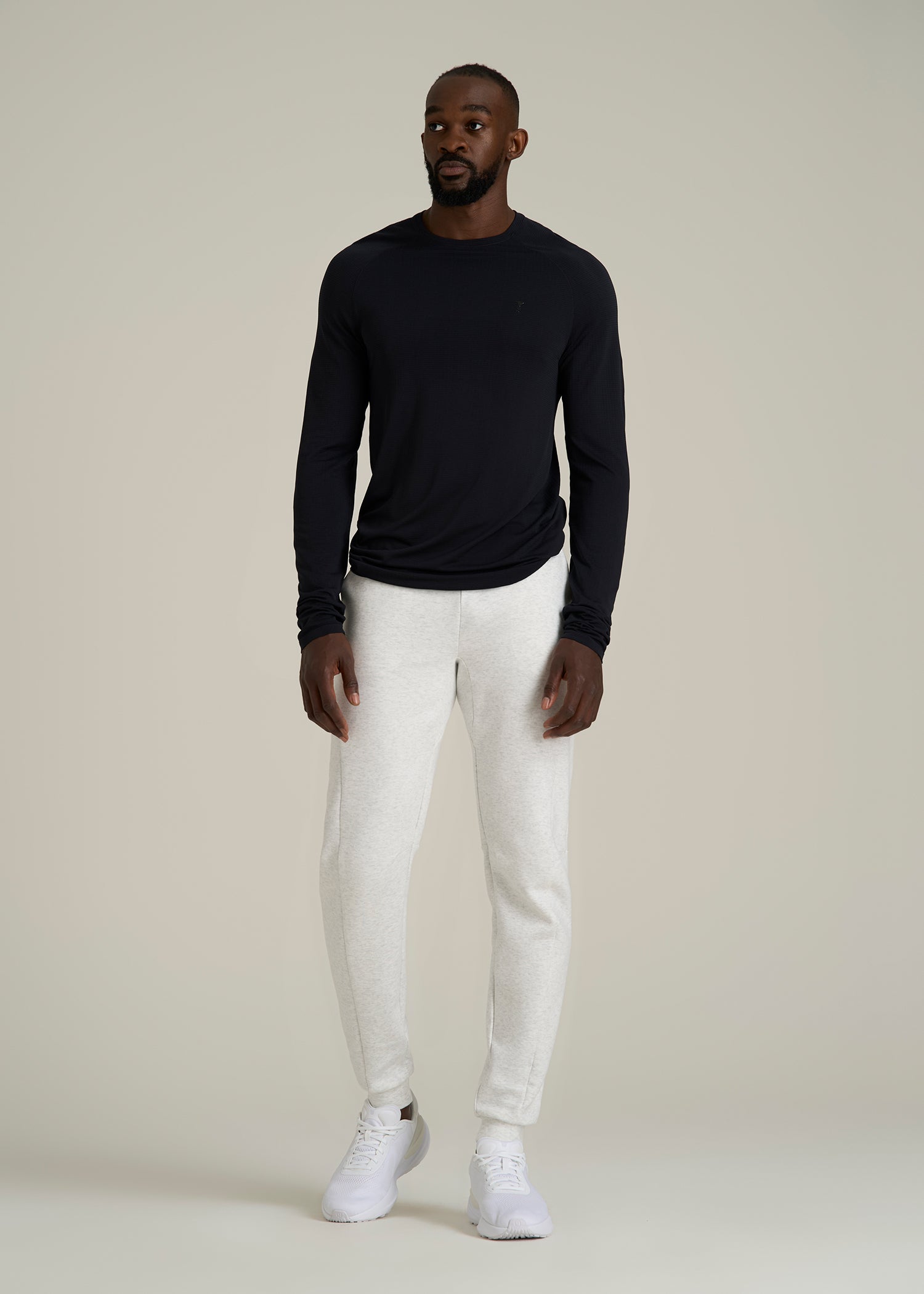 Tall Men's Tech Motion Fleece Joggers in Heather Frost