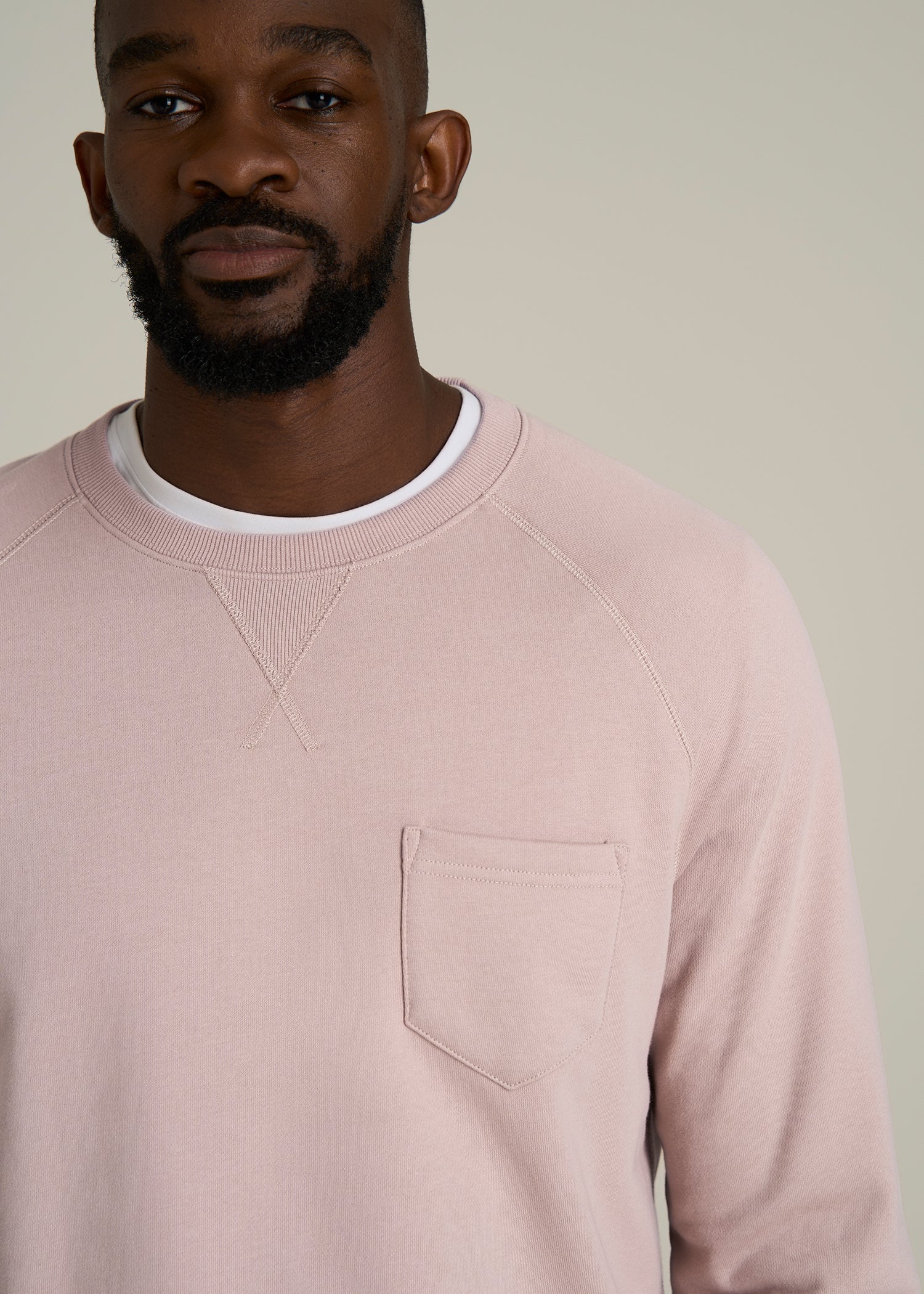 Wearever 2.0 French Terry Crewneck Sweatshirt for Tall Men in Desert Rose