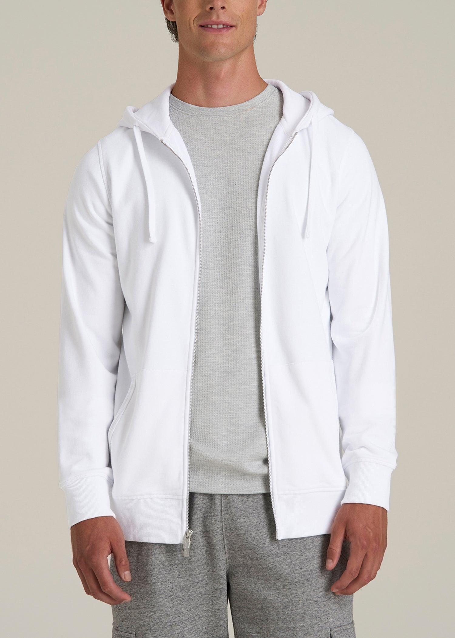 Wearever 2.0 French Terry Full-Zip Hoodie for Tall Men in White