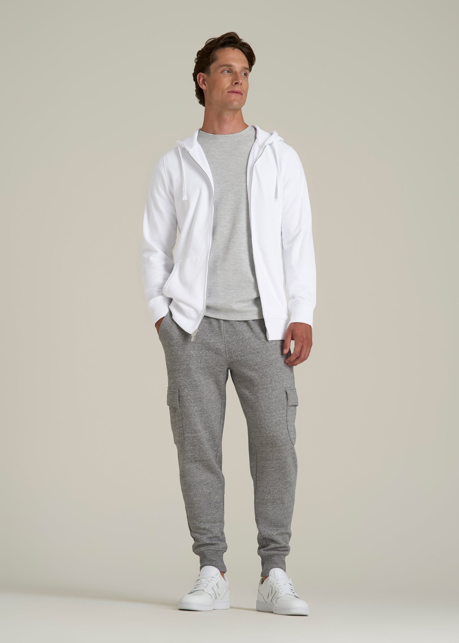 Wearever 2.0 French Terry Full-Zip Hoodie for Tall Men in White