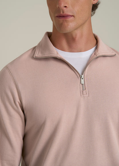Wearever 2.0 French Terry Quarter-Zip Tall Men's Sweatshirt in Desert Rose