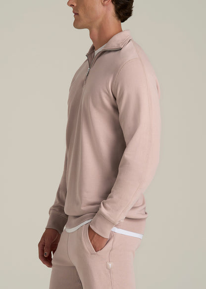 Wearever 2.0 French Terry Quarter-Zip Tall Men's Sweatshirt in Desert Rose