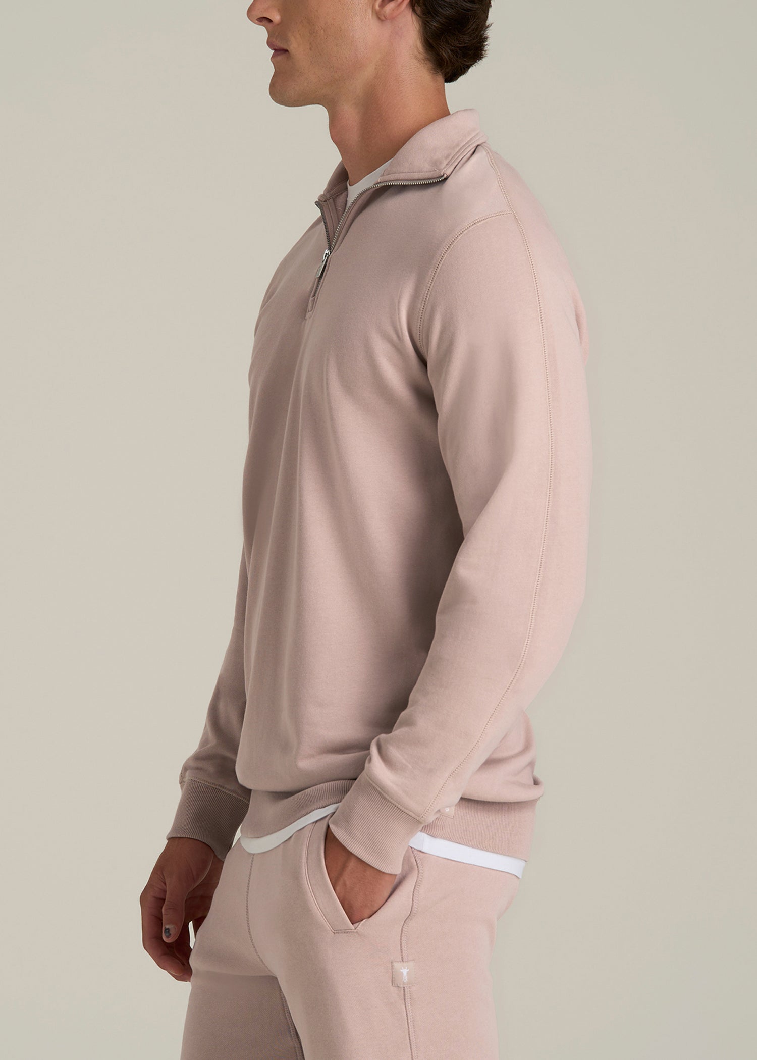 Wearever 2.0 French Terry Quarter-Zip Tall Men's Sweatshirt in Desert Rose