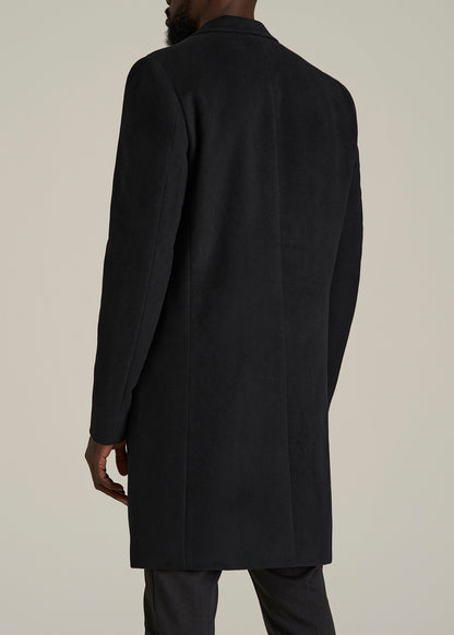 Wool Coat for Tall Men in Black