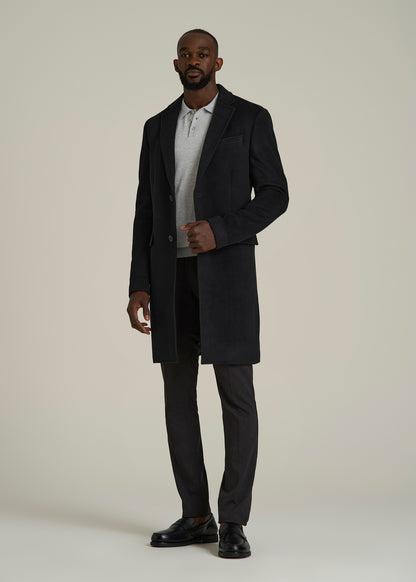 Wool Coat for Tall Men in Black