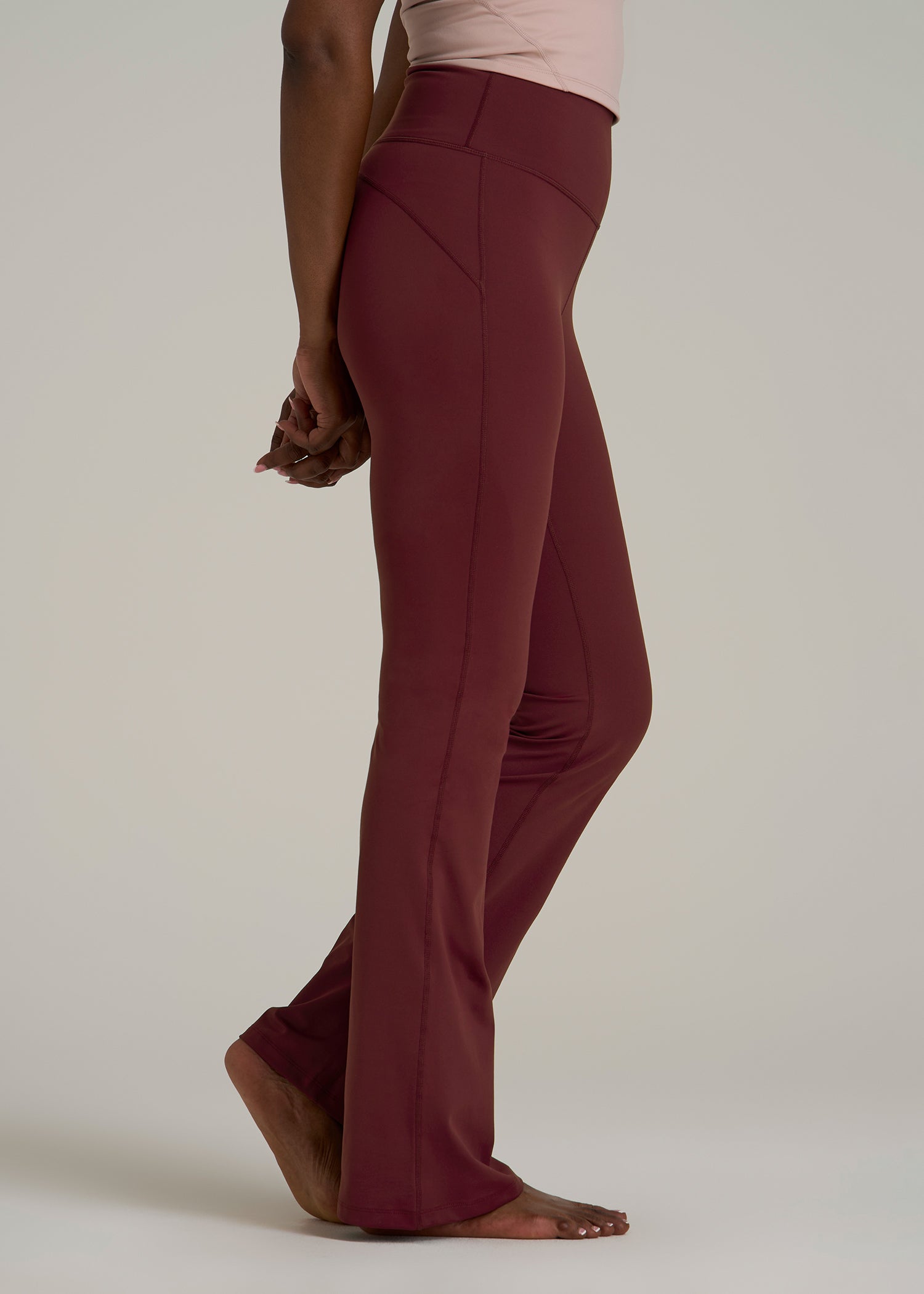 Balance Tall Women's Flare Yoga Pants in Tawny Port